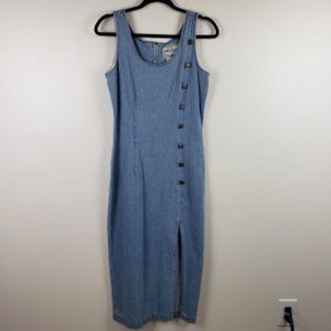 Vintage Faded Tickets Denim Dress Size 9/10